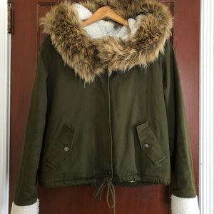 🧥 Military Style, Sherpa-lined Coat
